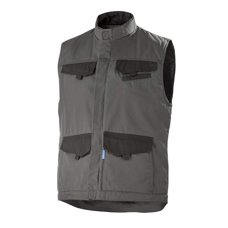 Cepovett - Gilet de travail sans manches matelassé FACITY - XS - Gris Foncé / Noir