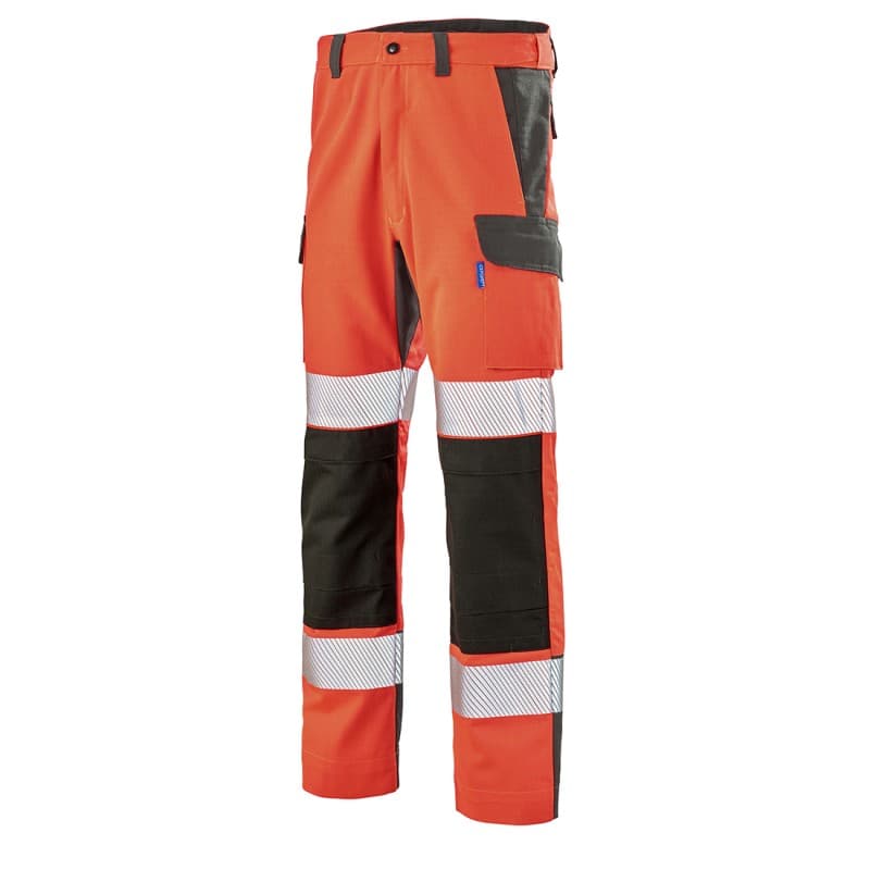 Cepovett - Pantalon de travail Fluo ADVANCED - 36 - Rouge / Gris