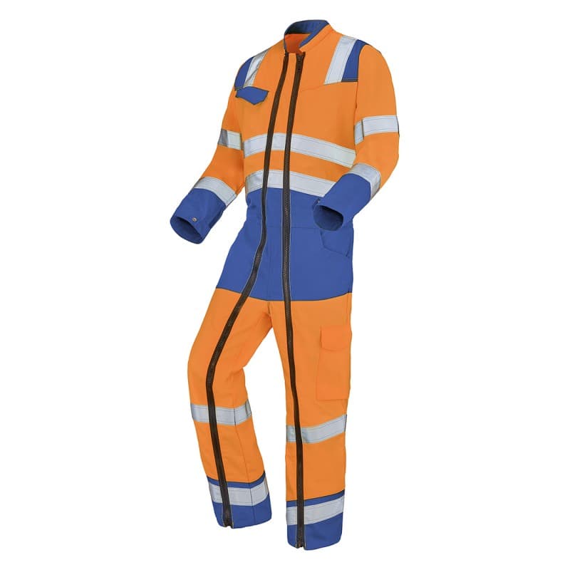 Cepovett - Combinaison avec 2 Zip Fluo Safe XP - XS - Orange / Bleu