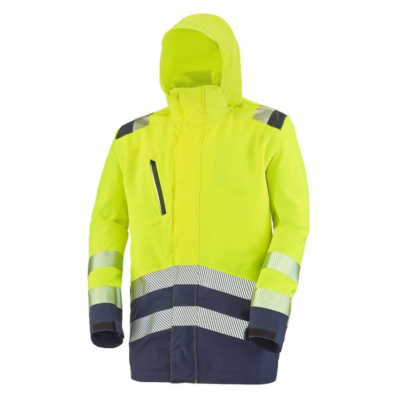 Cepovett - Parka coque ERWIN HV - S - Jaune / Bleu Marine