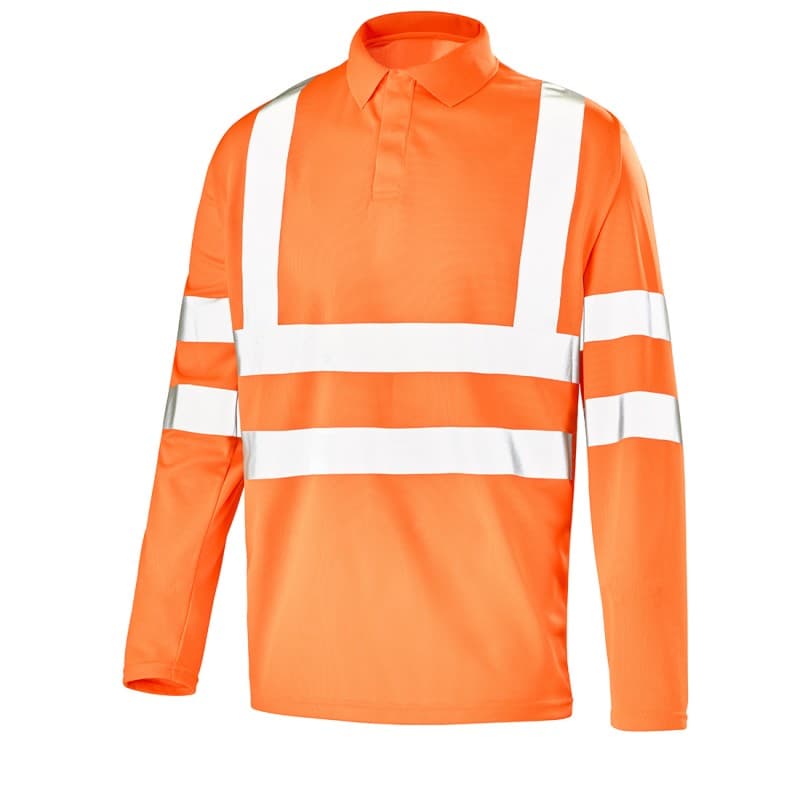 Cepovett - Polo manches longues Fluo Base 2 - S - Orange