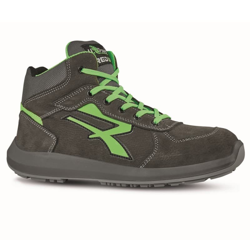 U-Power - Chaussures de sécurité hautes légères et confortables ARIES - Environnements humides et chimiques - S3 SRC CI ESD - 35 - Noir / Vert