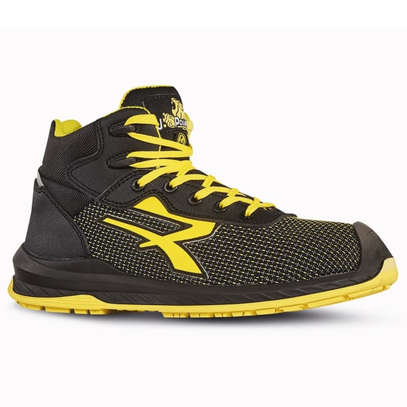U-Power - Baskets de sécurité hautes anti abrasion DOMINGO - Usage général - S3 HRO SRC CI - 38 - Noir / Jaune