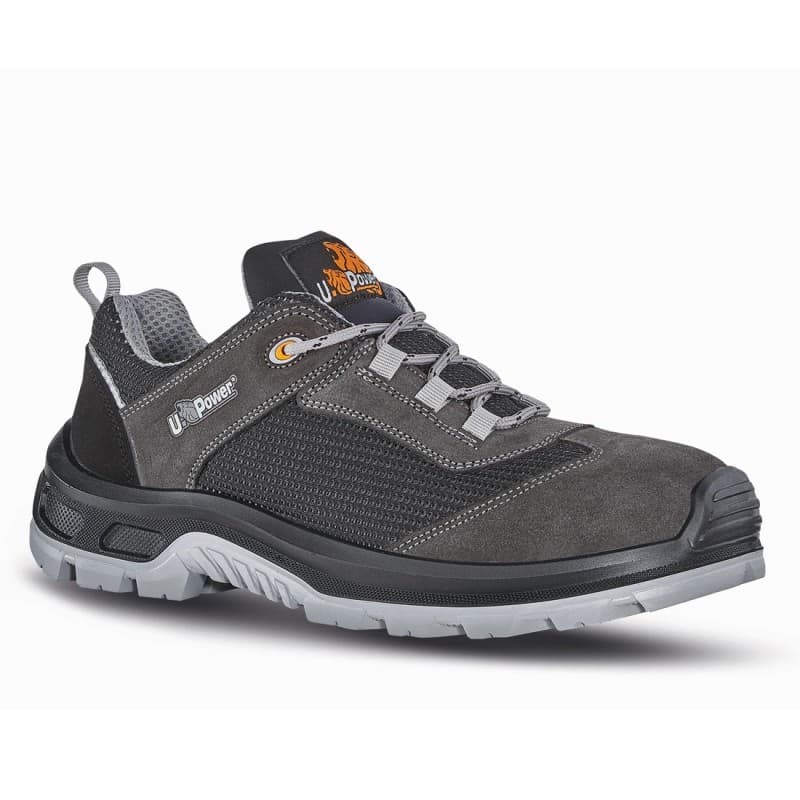 U-Power - Chaussures de sécurité basses sans métal TWISTER - Environnements secs et chauds - S1P SRC - 38 - Gris / Vert