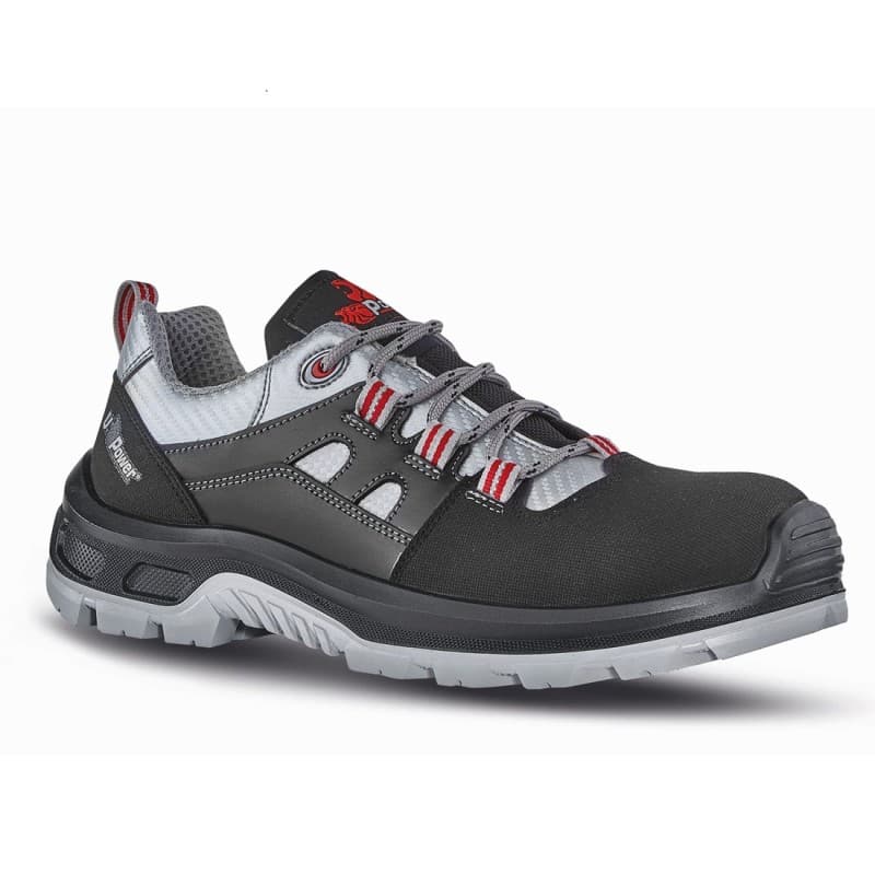 U-Power - Chaussures de sécurité basses sans métal CORNER - Environnements humides - S3 SRC - 38 - Noir / Gris
