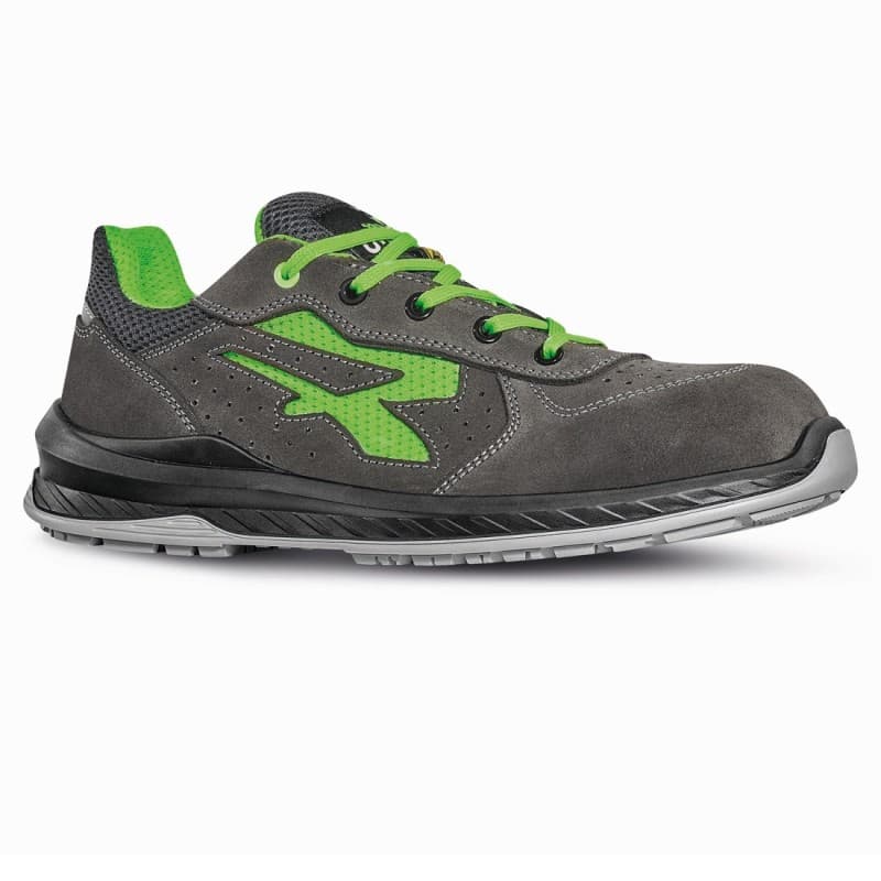 U-Power - Chaussures de sécurité basses anti-glissements DENVER - Usage général - S1P ESD SRC - 35 - Gris / Vert