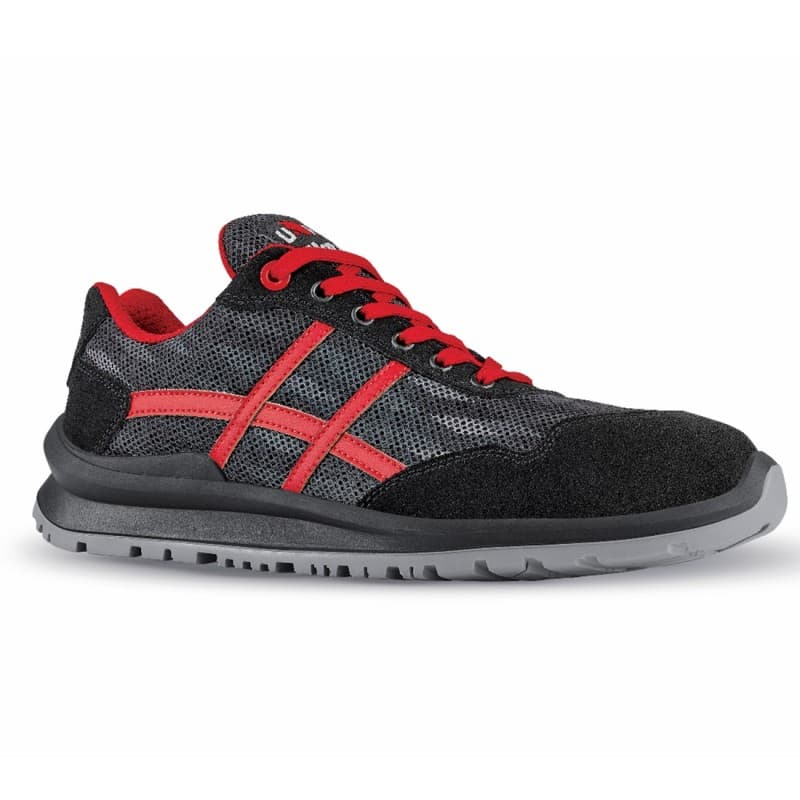 U-Power - Baskets de sécurité basses légères et confortables SENNA - Environnements secs - S1P SRC - 38 - Gris / Rouge