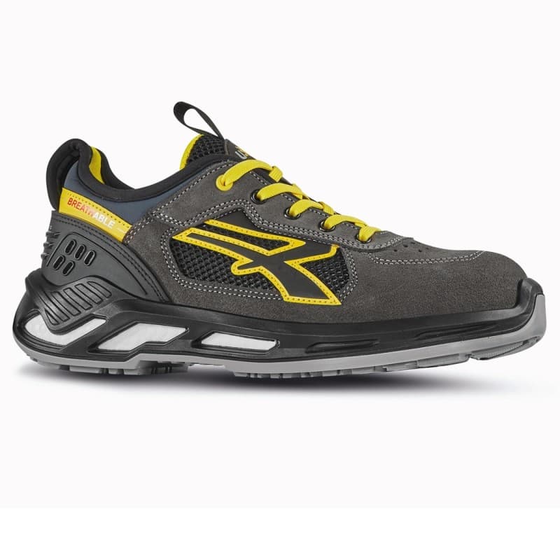 U-Power - Baskets de sécurité basses avec renfort anti-shock SNIPER - Usage général - ESD S1P SRC - 35 - Gris / Jaune