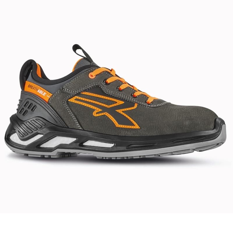 U-Power - Baskets de sécurité basses avec renfort anti-shock DUKE - Usage général - ESD S3 CI SRC - 35 - Gris / Orange