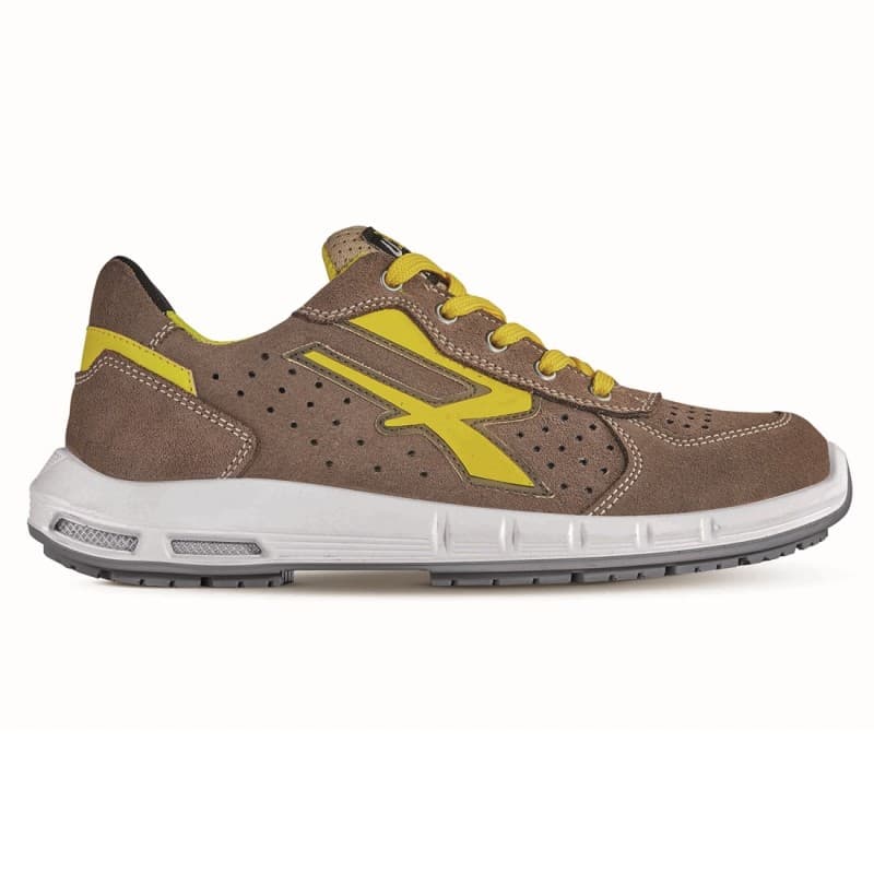 U-Power - Baskets de sécurité basses anti fatigue DORADO PLUS - Environnements secs - S1P SRC ESD - 35 - Marron / Jaune
