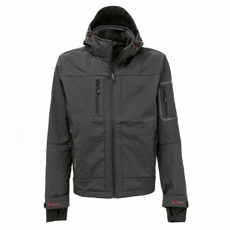 U-Power - Veste Softshell de travail grise foncée Stretch METROPOLIS - XS - Gris / Vert