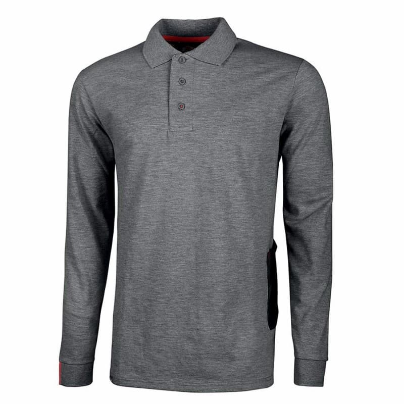 U-Power - Polo de travail manches longues gris foncé Slim LIVE - S - Gris Foncé