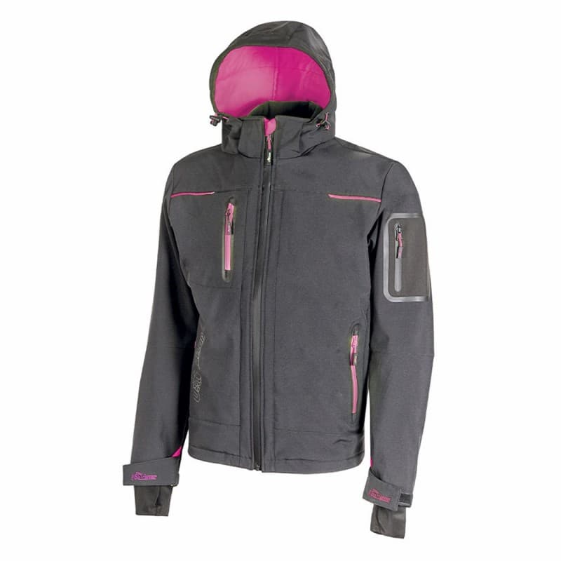 U-Power - Veste Softshell de travail pour femmes gris violet SPACE - XS - Gris / Violet