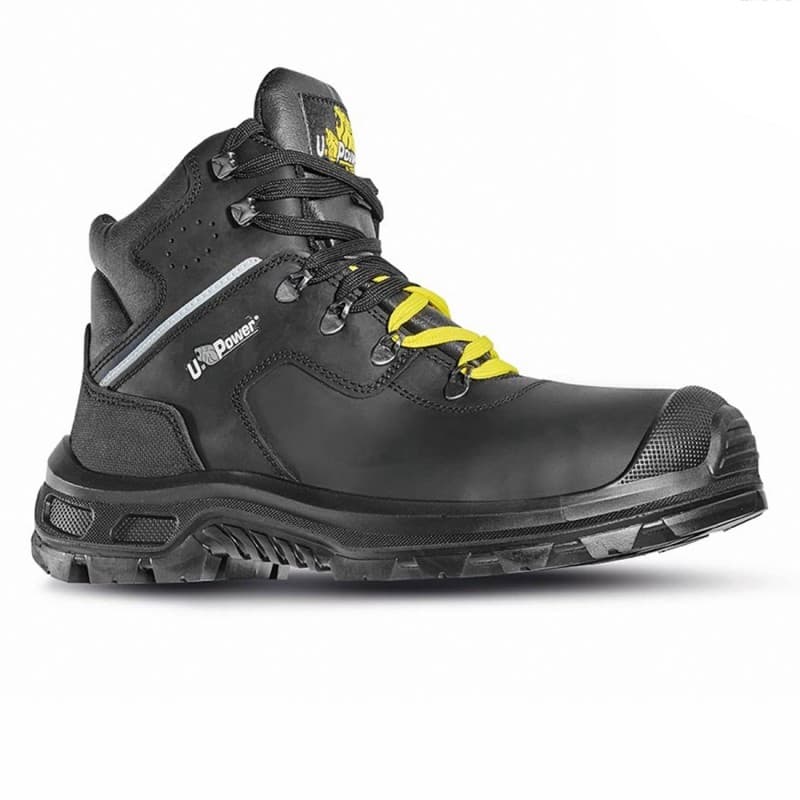U-Power - Chaussures de sécurité hautes ultra résistantes THANOS - Environnements exigeants - S3 SRC CI ESD - 38 - Noir / Jaune