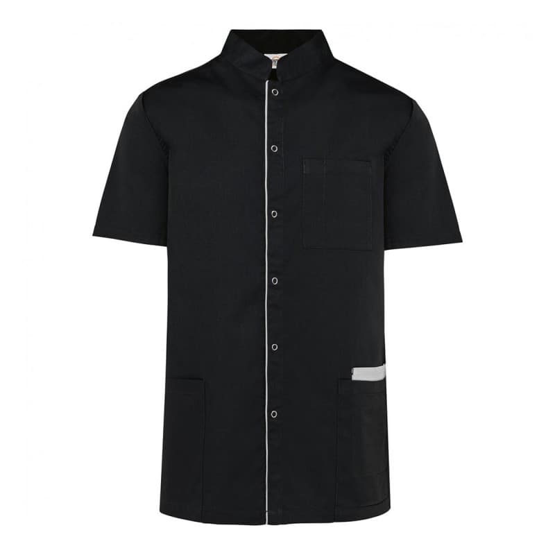 WK - Blouse médicale en polycoton avec boutons-pression - S - Noir