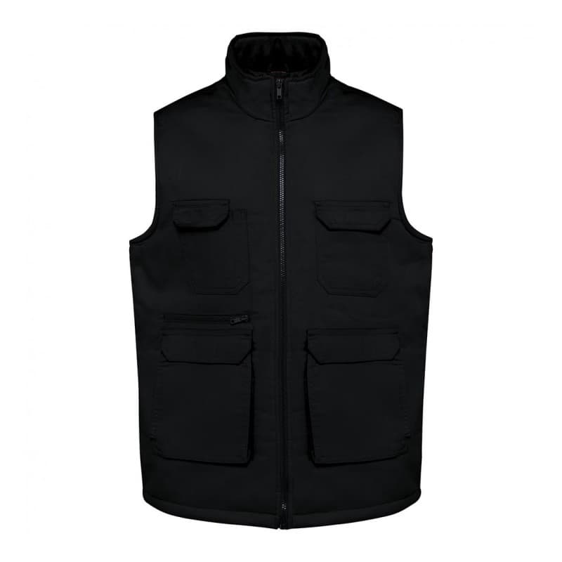 WK - Gilet de travail médical en polycoton rembourré multipoches mixte - XS - Noir