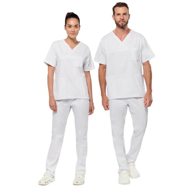 WK - Tunique médicale en coton manches courtes mixte - XS - Blanc