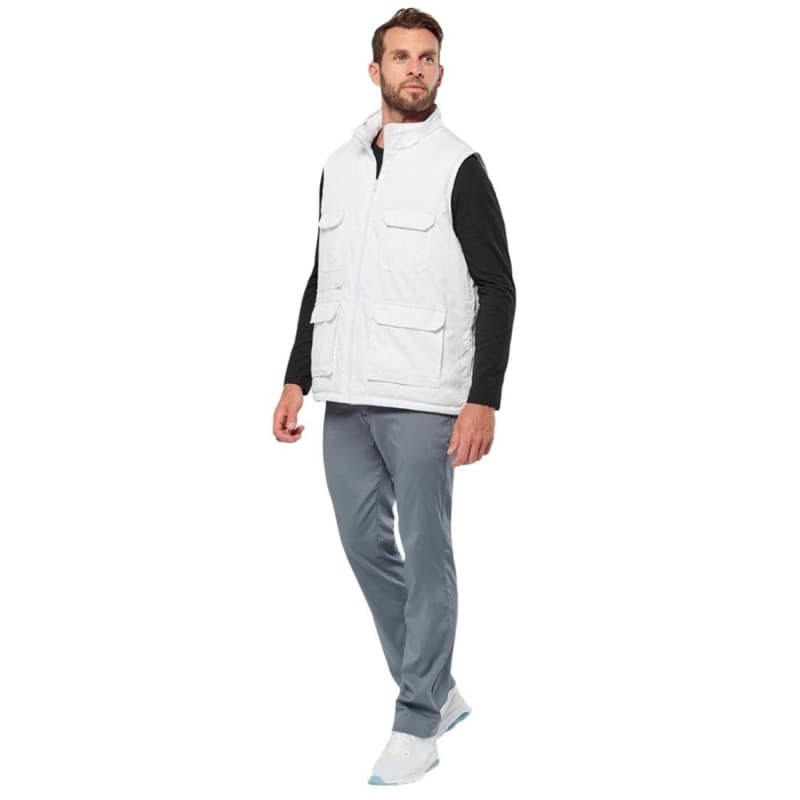 WK - Gilet de travail médical en polycoton rembourré multipoches mixte - XS - Noir