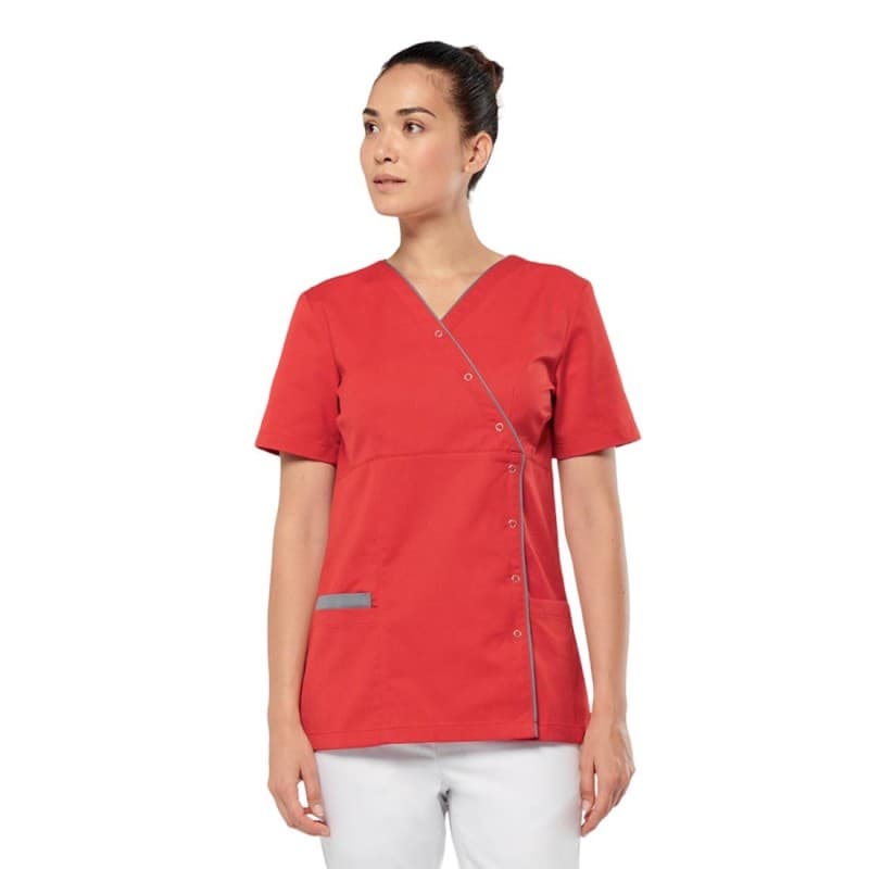 WK - Blouse médicale pour femmes en Polycoton avec boutons-pressions - XS - Noir
