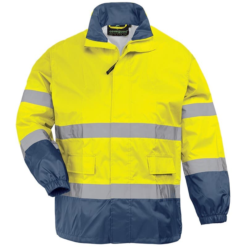 Coverguard - Ensemble HV HI WAY jaune bleu marine RAINSUIT classe 3 - L - Jaune / Bleu Marine