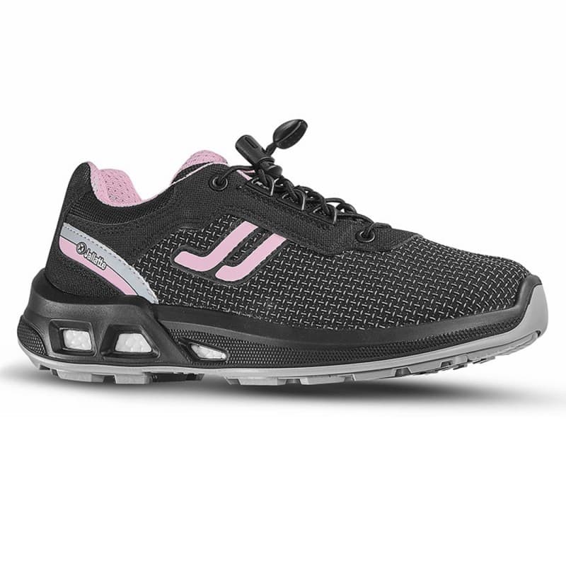 Jallatte - Chaussures professionnelles basses noire et rose pour femmes SAKINA ESD 02 FO SRC - 35 - Noir / Rose