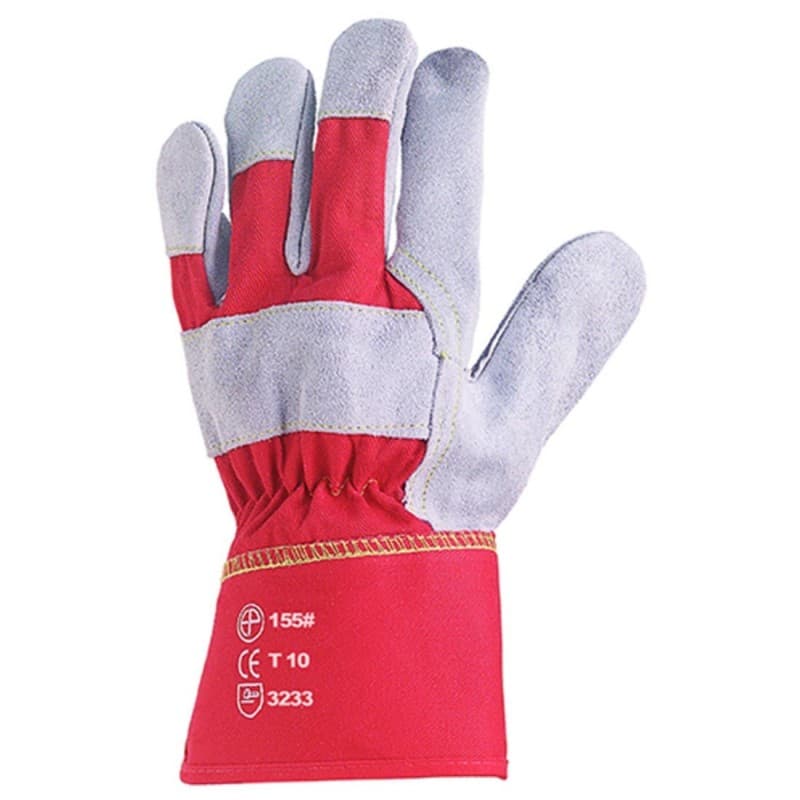 Coverguard - Gants Docker en croûte de vachette grise EUROSTRONG 155 (Pack de 60) - 8 - Gris / Rouge