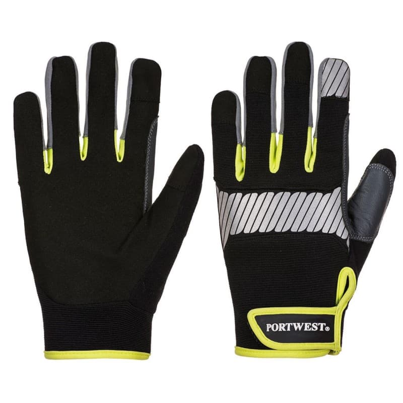 Portwest - Gants mécanicien haute performance avec renfort pour un usage général PW3 - 9 - Noir / Jaune