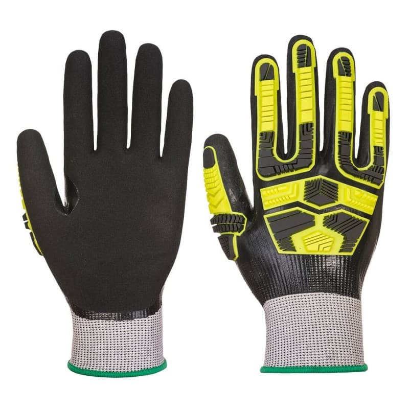 Portwest - Gants anti-impacts étanches et anti-coupures de niveau D jauge 18 en nitrile sablé - 9 - Gris / Noir
