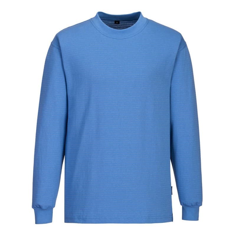 Portwest - Tee-shirt de travail à manches longues antistatique ESD - L - Bleu Roi