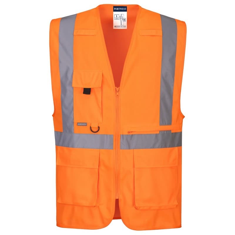 Portwest - Gilet de sécurité sans manches Executive avec poche pour tablette haute visibilité classe 2 - 4XL - Orange