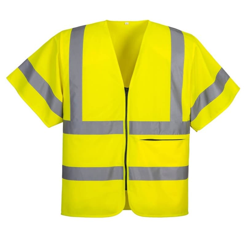 Portwest - Gilet de sécurité à demi-manches zippé haute visibilité classe 2 ou 3 - L - Jaune