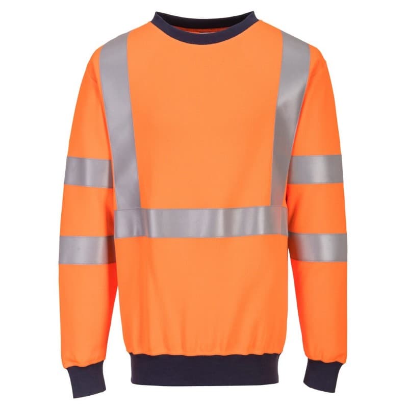 Portwest - Sweat-shirt résistant à la flamme en Modaflame bandes réfléchissantes haute visibilité classe 3 - L - Orange