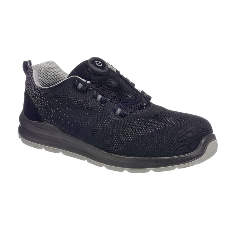 Portwest - Baskets de sécurité basses légère en textile embout composite à laçage rapide S1P - 36 - Noir / Gris