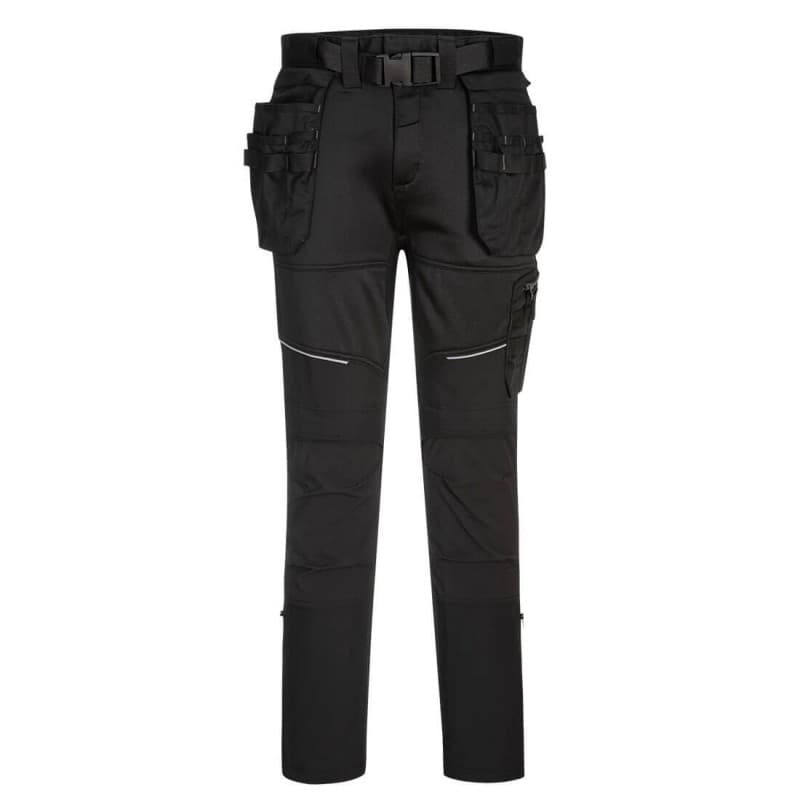 Portwest - Pantalon de travail coupe slim tissu ripstop bandes réfléchissantes à l'arrière KX3 - L - Noir