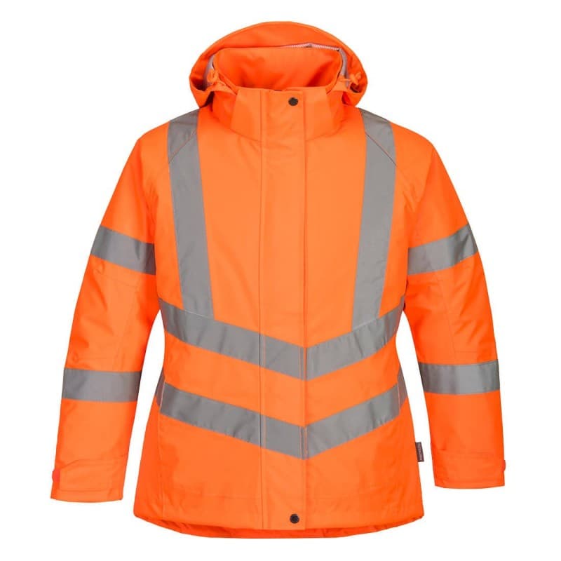 Portwest - Parka de travail imperméable chaude pour femmes avec bandes réfléchissantes haute visibilité classe 3 - L - Orange