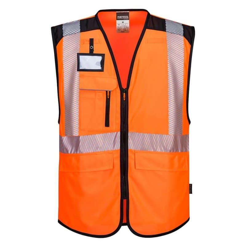 Portwest - Gilet de sécurité sans manches multi-poches PW3 haute visibilité classe 2 - 4XL - Orange / Noir