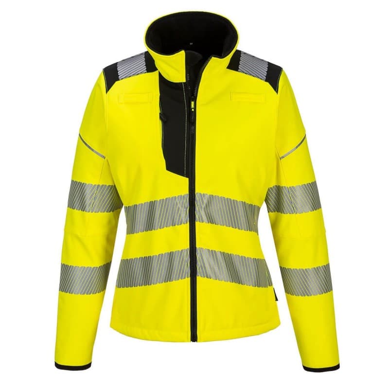 Portwest - Softshell respirant et résistant à l'eau et au vent PW3 pour femmes haute visibilité classe 2 - L - Jaune / Noir