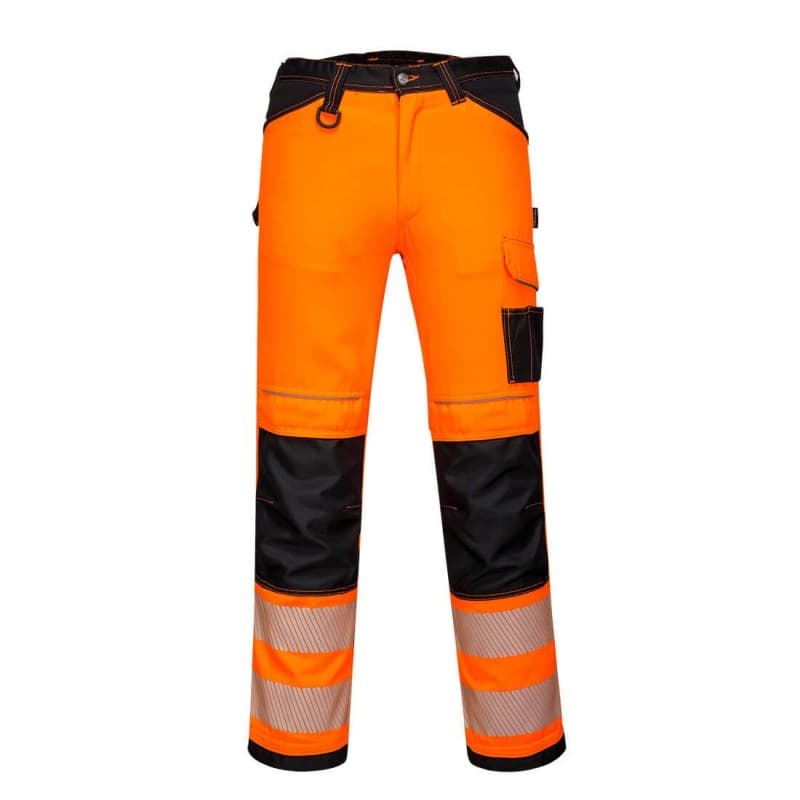 Portwest - Pantalon de travail stretch PW3 pour femmes haute visibilité classe 2 - 34 - Orange / Noir