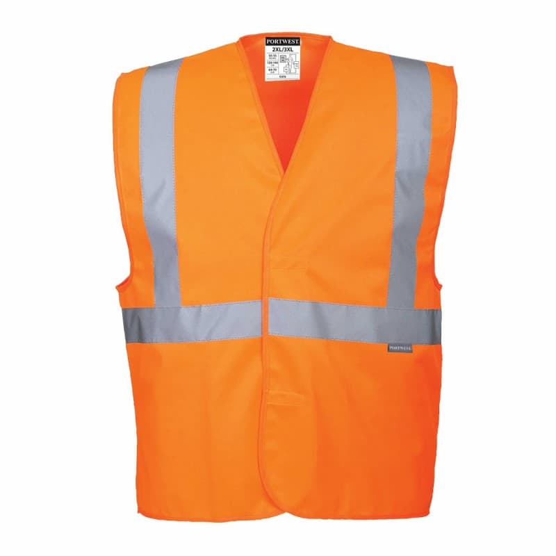 Portwest - Gilet de sécurité sans manches avec 1 bande poitrine haute visibilité classe 2 - L-XL - Orange