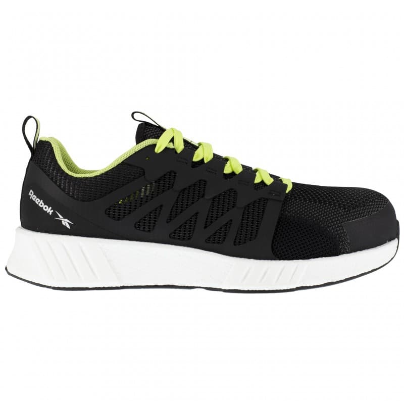 Reebok - Baskets de sécurité basses noire et vert citron en maille nylon embout composite S1P SRC ESD - 37 - Noir / Vert