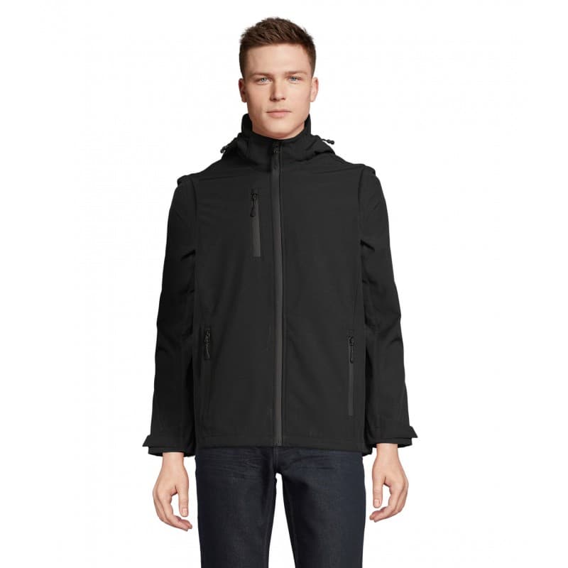 Sol's - Softshell capuche et manches amovibles FALCON 3IN1 - XS - Noir