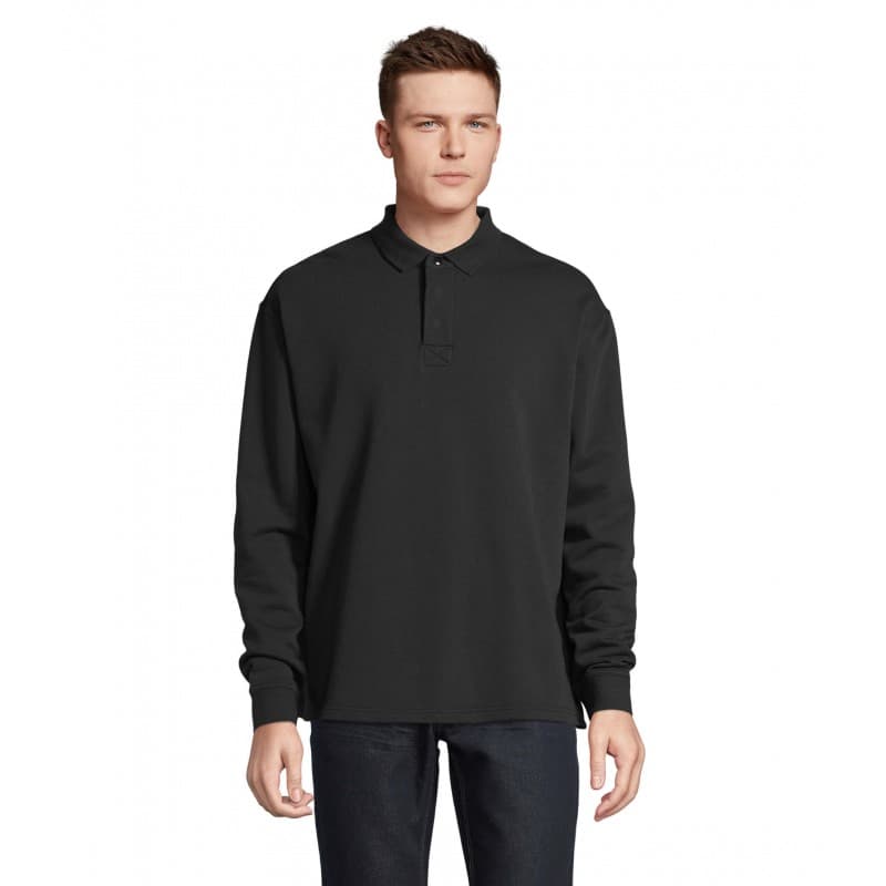 Sol's - Sweat-shirt unisexe col polo HERITAGE - XS - Noir