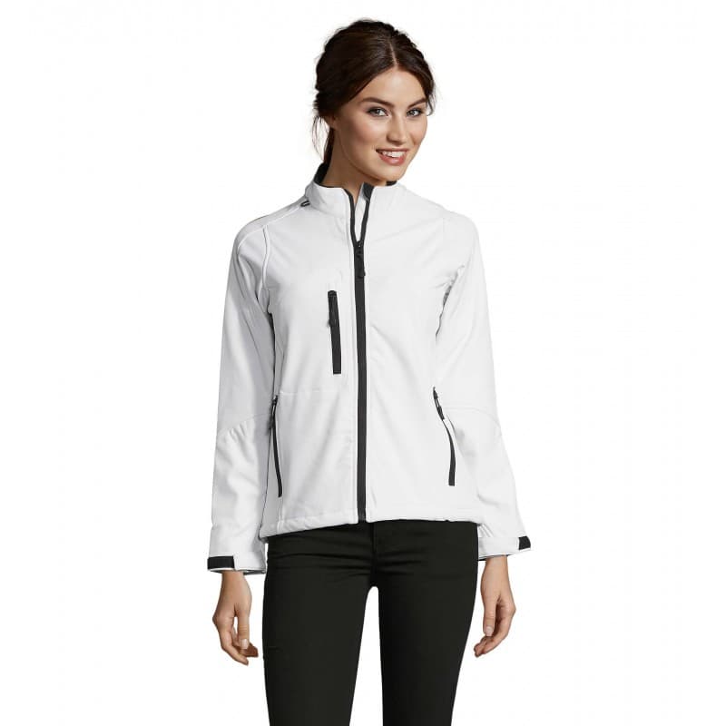 Sol's - Veste femme zippée softshell ROXY - S - Blanc