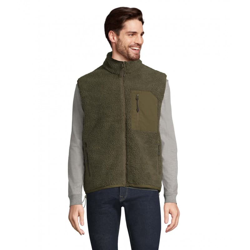 Sol's - Bodywarmer sans manches sherpa unisexe FURY BW - XS - Kaki