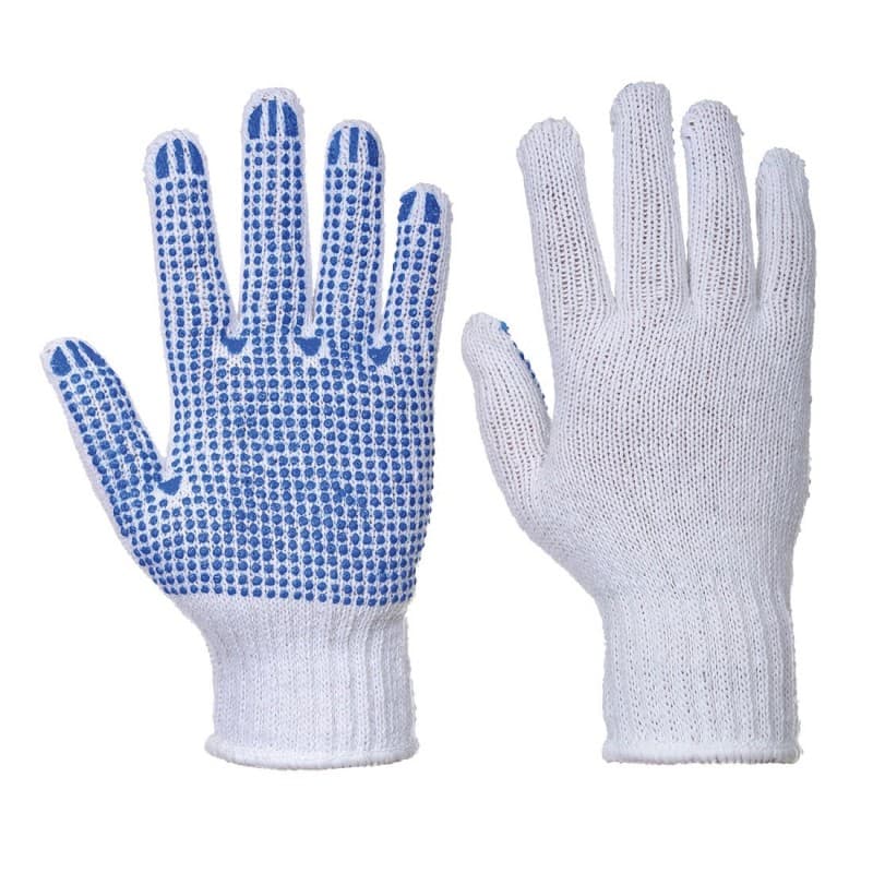 Portwest - Gants manutention Classique avec picots en PVC sur la paume (Pack de 12) - 9 - Blanc / Bleu