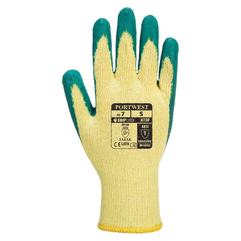 Portwest - Gants manutention jauge 10 tricotés Clasique enduit latex (Pack de 12) - 9 - Vert