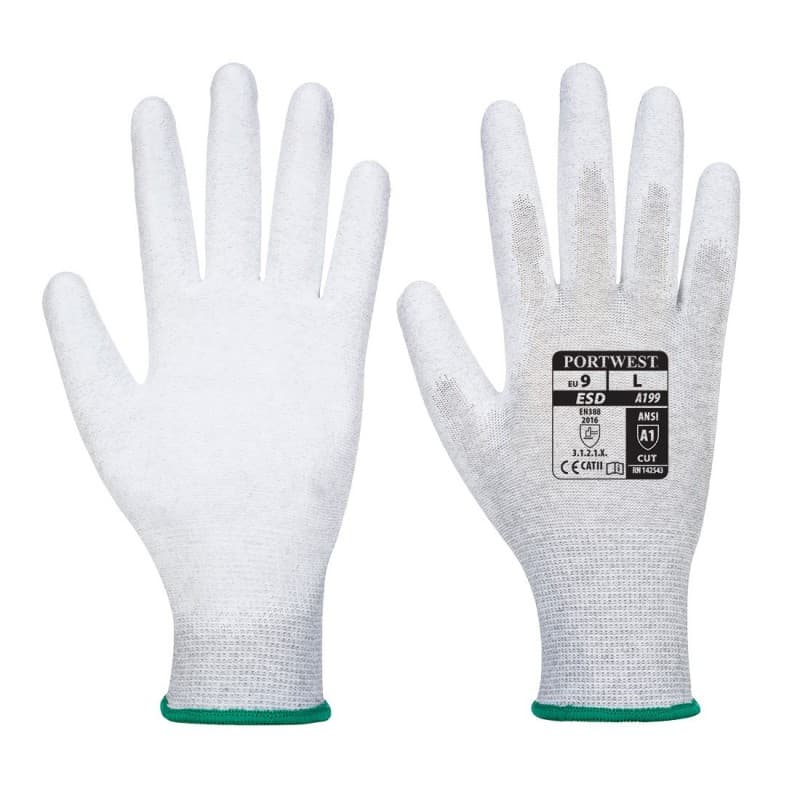 Portwest - Gants ESD avec paume enduit PU (Pack de 12) - 11 - Gris