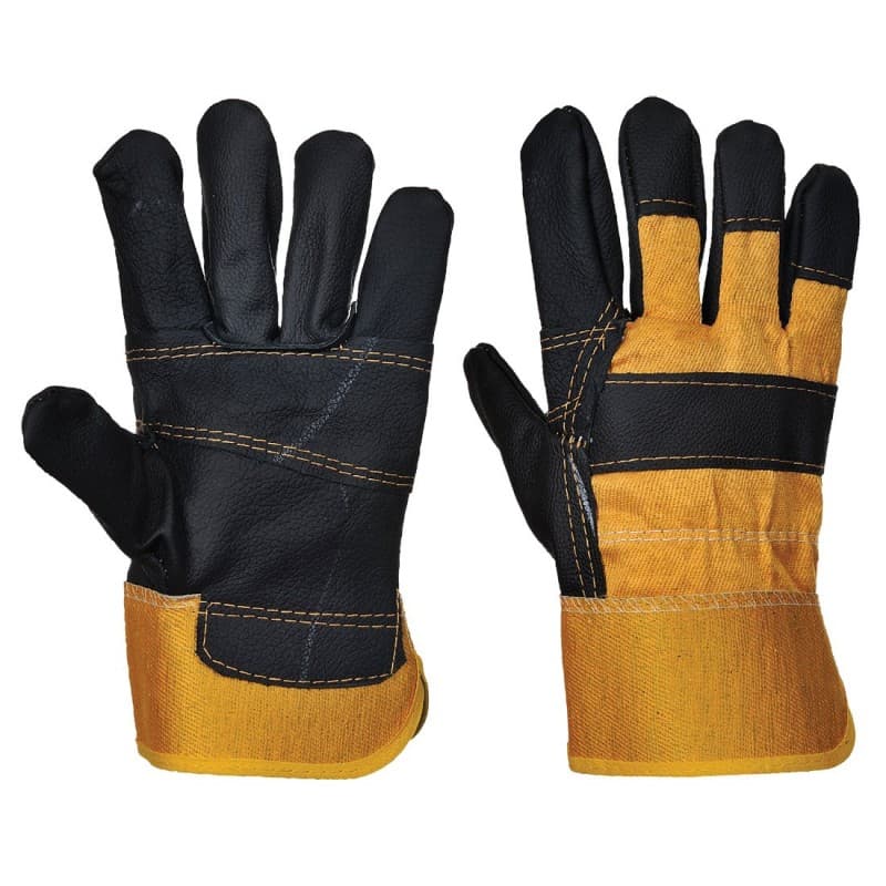 Portwest - Gants Docker en cuir résistants (Pack de 12) - 10 - Jaune