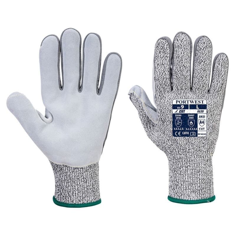 Portwest - Gants anti-coupures de niveau D et anti-chaleur RAZOR - 9 - Gris