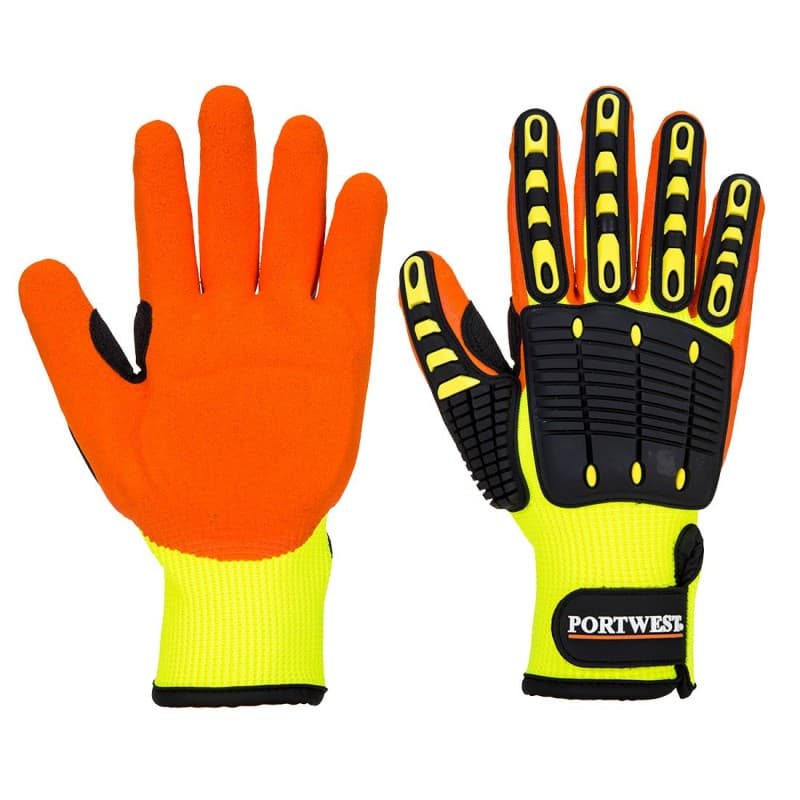 Portwest - Gants anti impacts Jauge 13 en nitrile et TPR renforcé - 9 - Jaune / Orange